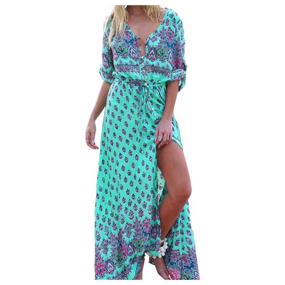 SUMMER BOHO PRINT BEACH DRESS 🏖 - Picture 2 of 8